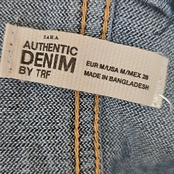 Zara TRF Collection Denim Overall Pinafore Dress Size Medium - Picture 8 of 9